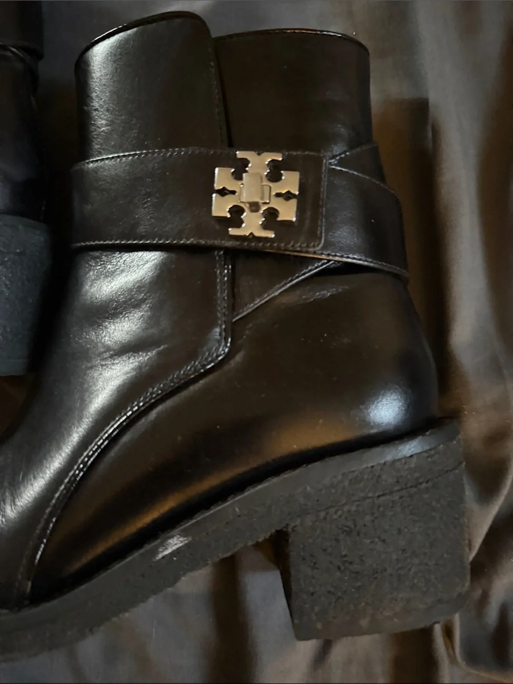 TORY BURCH Women's Kira Block Heel Booties In Perfect Black Size 5